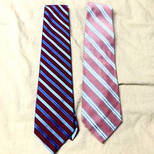 Brooks Brothers 346 Silk Tie Red Blue Stripes Mens with pink and white stripes